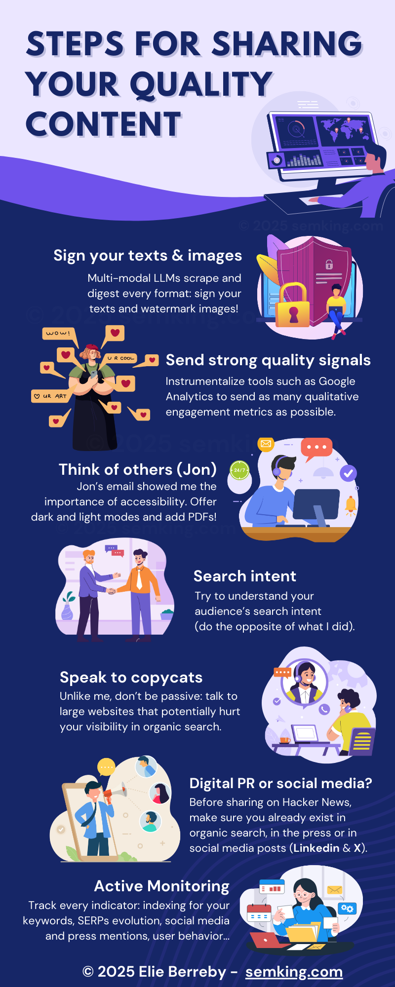 Elie Berreby's suggestions before and after sharing viral or high-quality content on popular websites such as Hacker News