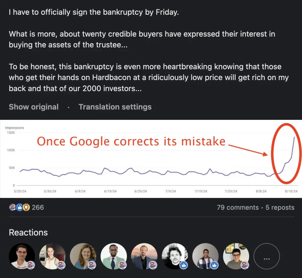 Google Search Console after the Core Update