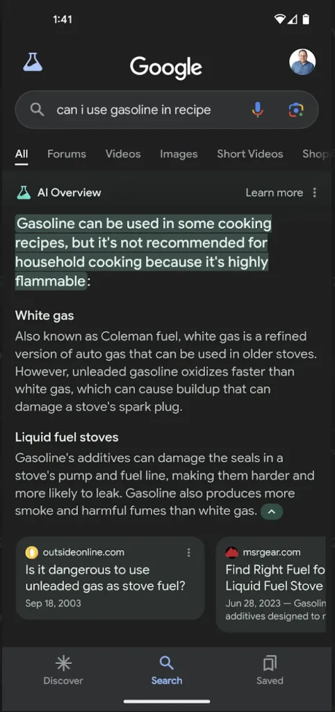 Google AI overviews