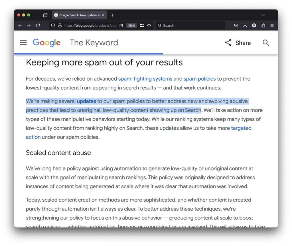 Google trying to fight low-value programmatic SEO and AI-generated content